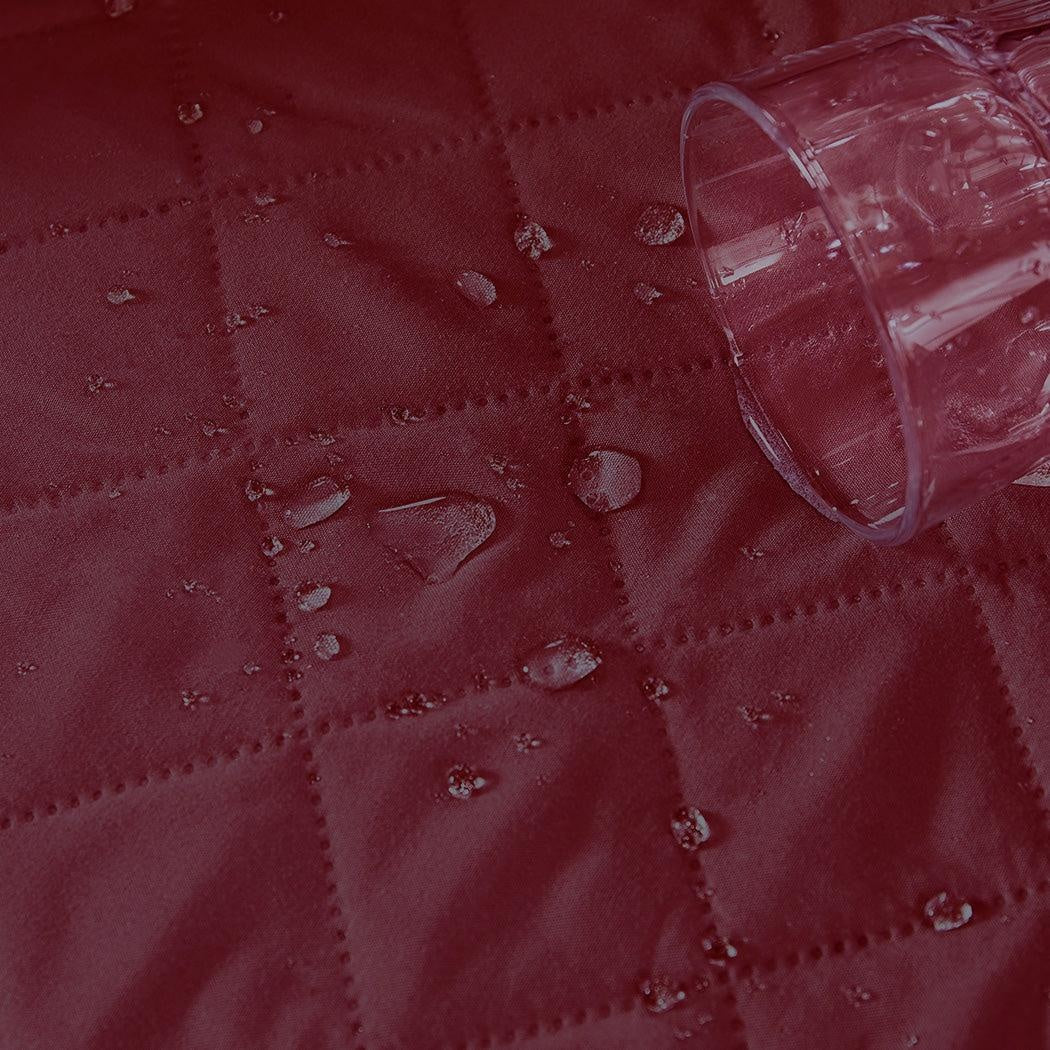 Sofa Cover Couch Lounge Protector Quilted Slipcovers Waterproof Wine 335cm x 218cm Deals499