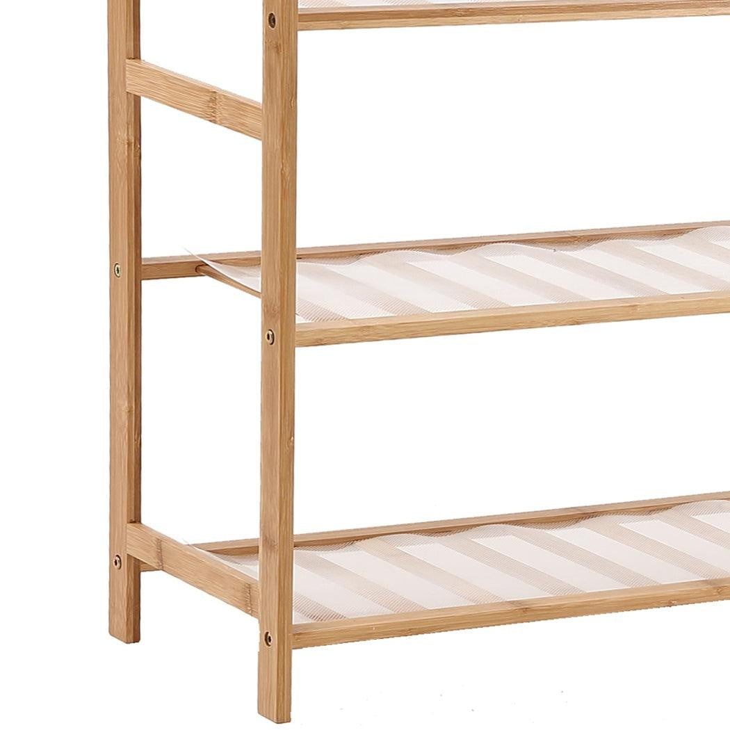 Levede Bamboo Shoe Rack Storage Wooden Organizer Shelf Stand 5 Tiers Layers 90cm Deals499