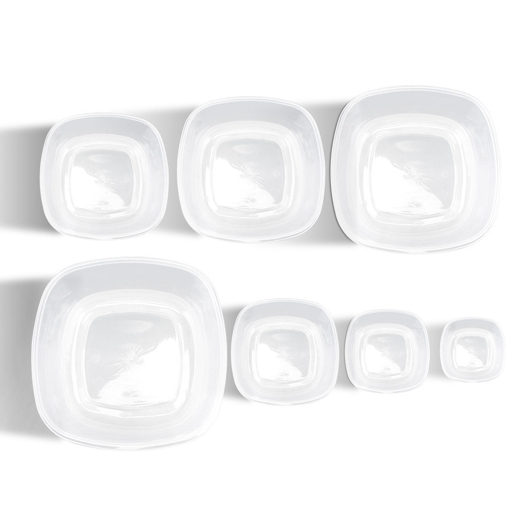 Set of 7 Reusable Bowl Food Fresh Keeping Sealing Lid Container Cover Plastic AU Deals499