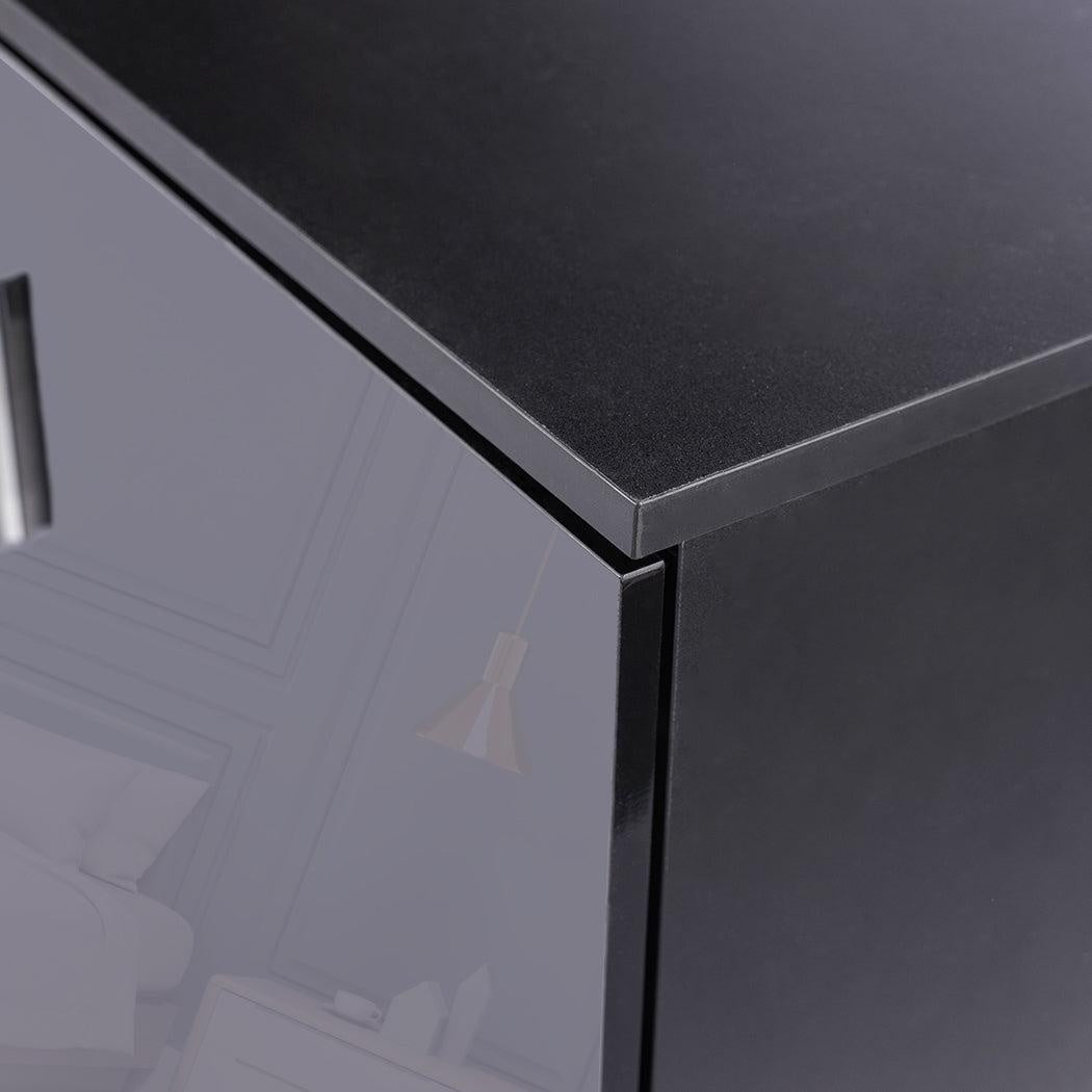 Levede Buffet Sideboard Storage Cabinet Artiss High Gloss Cupboard Drawers Black Deals499