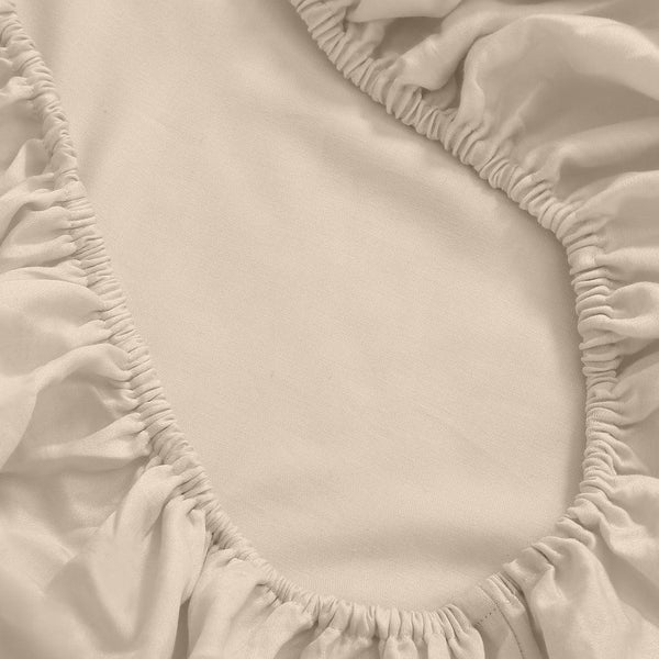 DreamZ 4 Pcs Natural Bamboo Cotton Bed Sheet Set in Size King Ivory Deals499