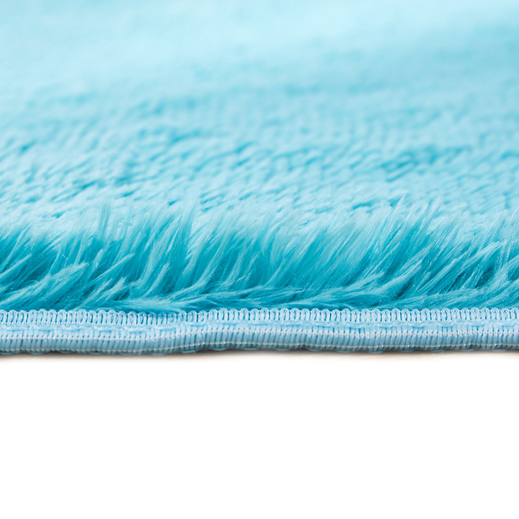 Designer Soft Shag Shaggy Floor Confetti Rug Carpet Home Decor 120x160cm Blue Deals499