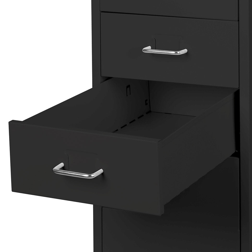 5 Drawers Portable Cabinet Rack Storage Steel Stackable Organiser Stand Black Deals499