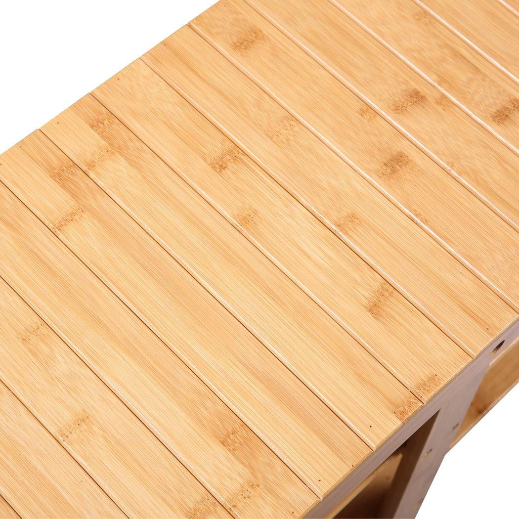 Bamboo Shoe Rack Stand Bench 3 Tier Cabinet Shoes Storage Shelf Organiser 88cm Deals499
