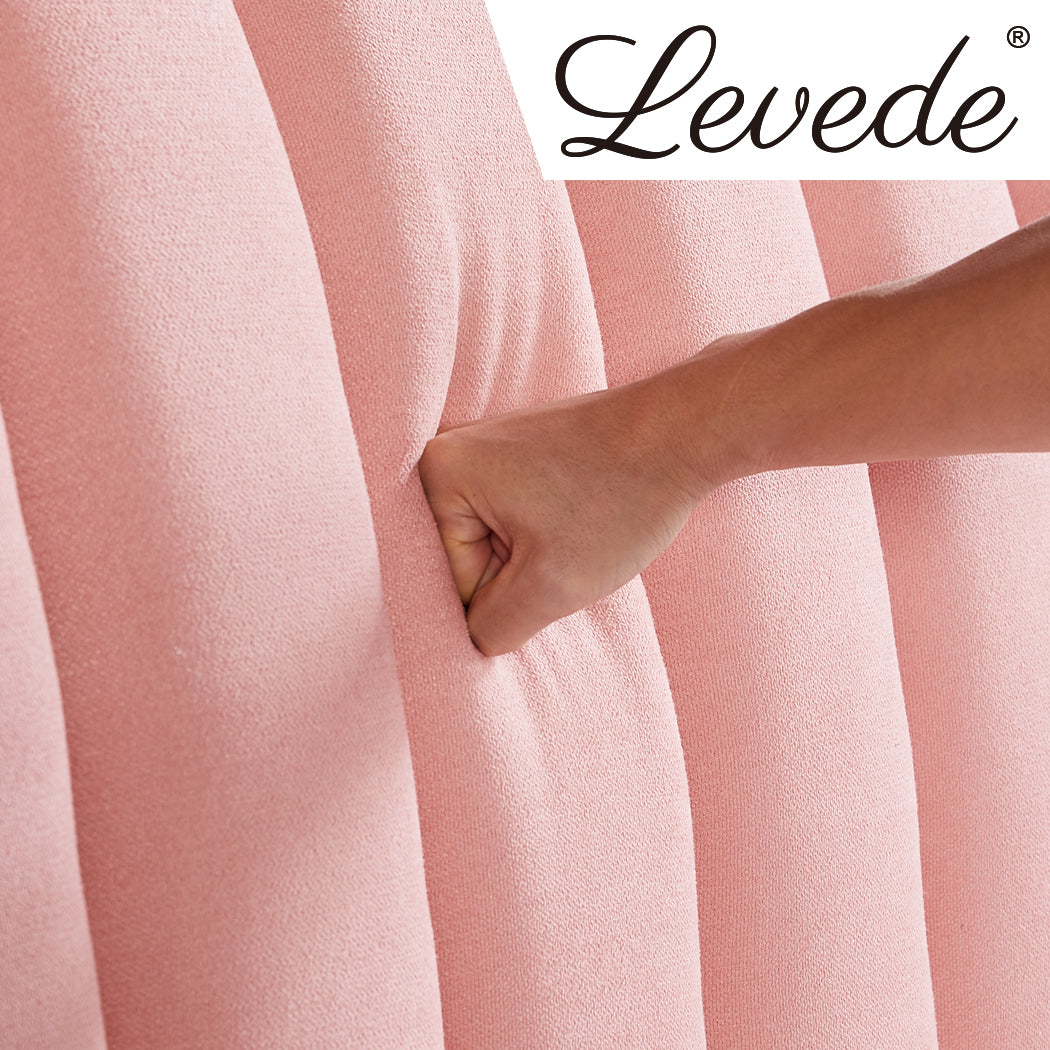 Levede Bed Frame Velvet Base Bedhead Headboard Queen Size Wooden Platform Pink Deals499