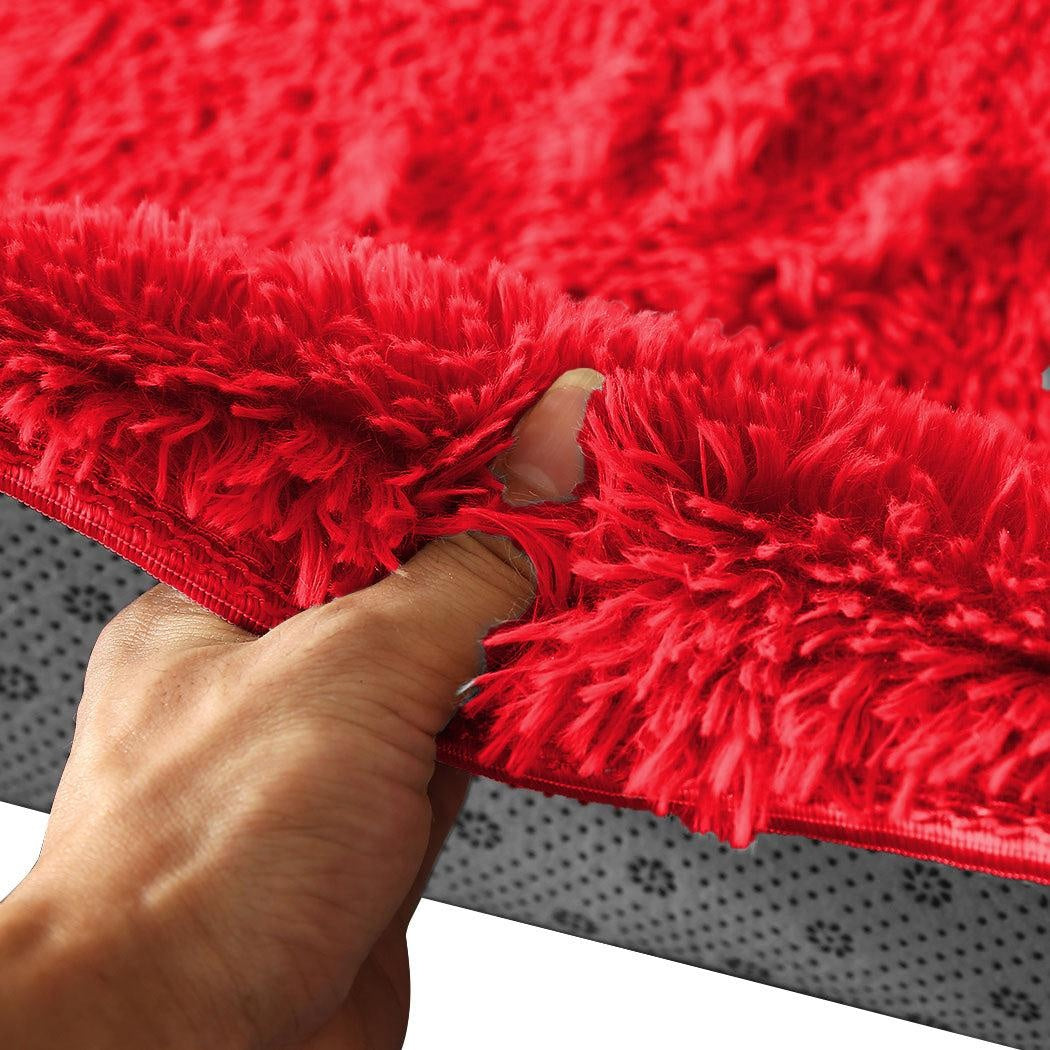 Designer Soft Shag Shaggy Floor Confetti Rug Carpet Home Decor 80x120cm Red Deals499