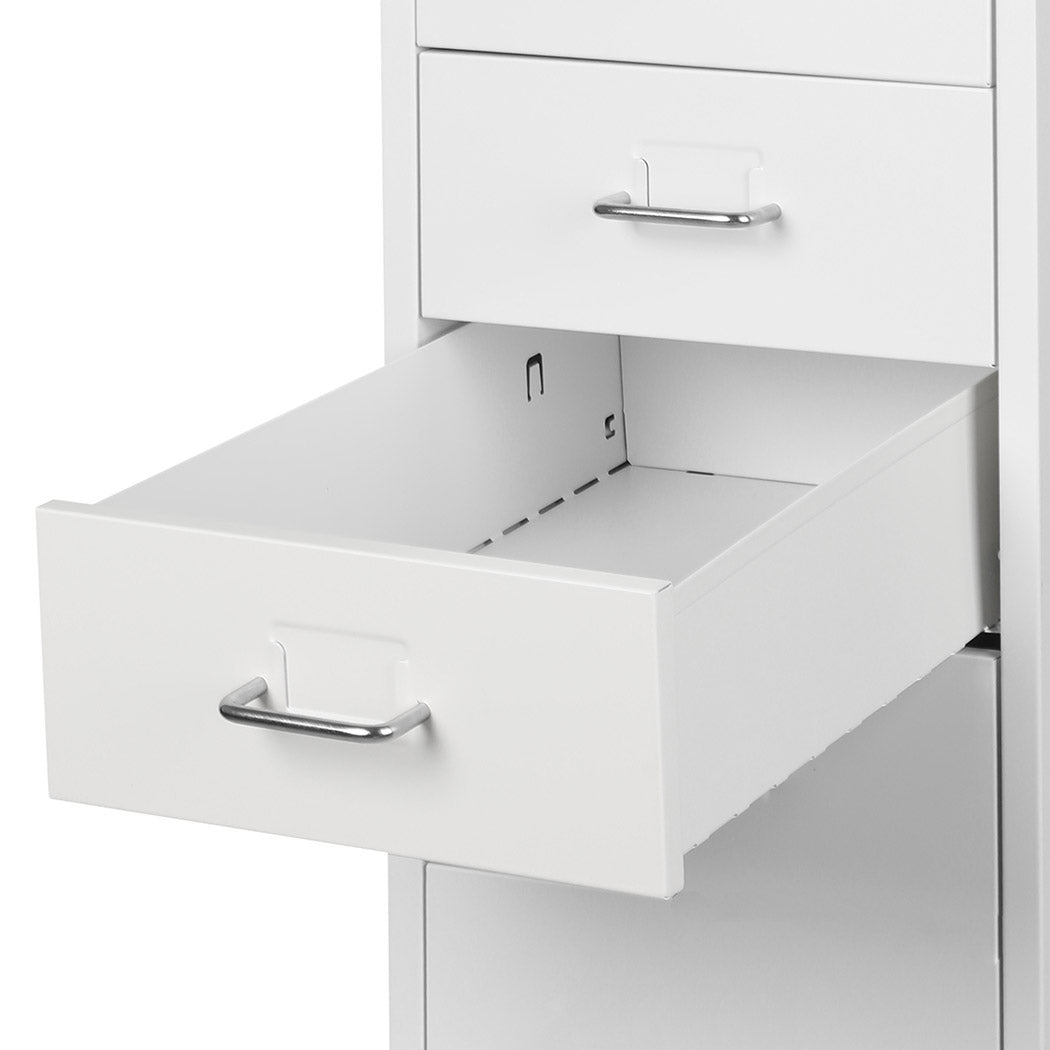 5 Drawers Portable Cabinet Rack Storage Steel Stackable Organiser Stand White Deals499