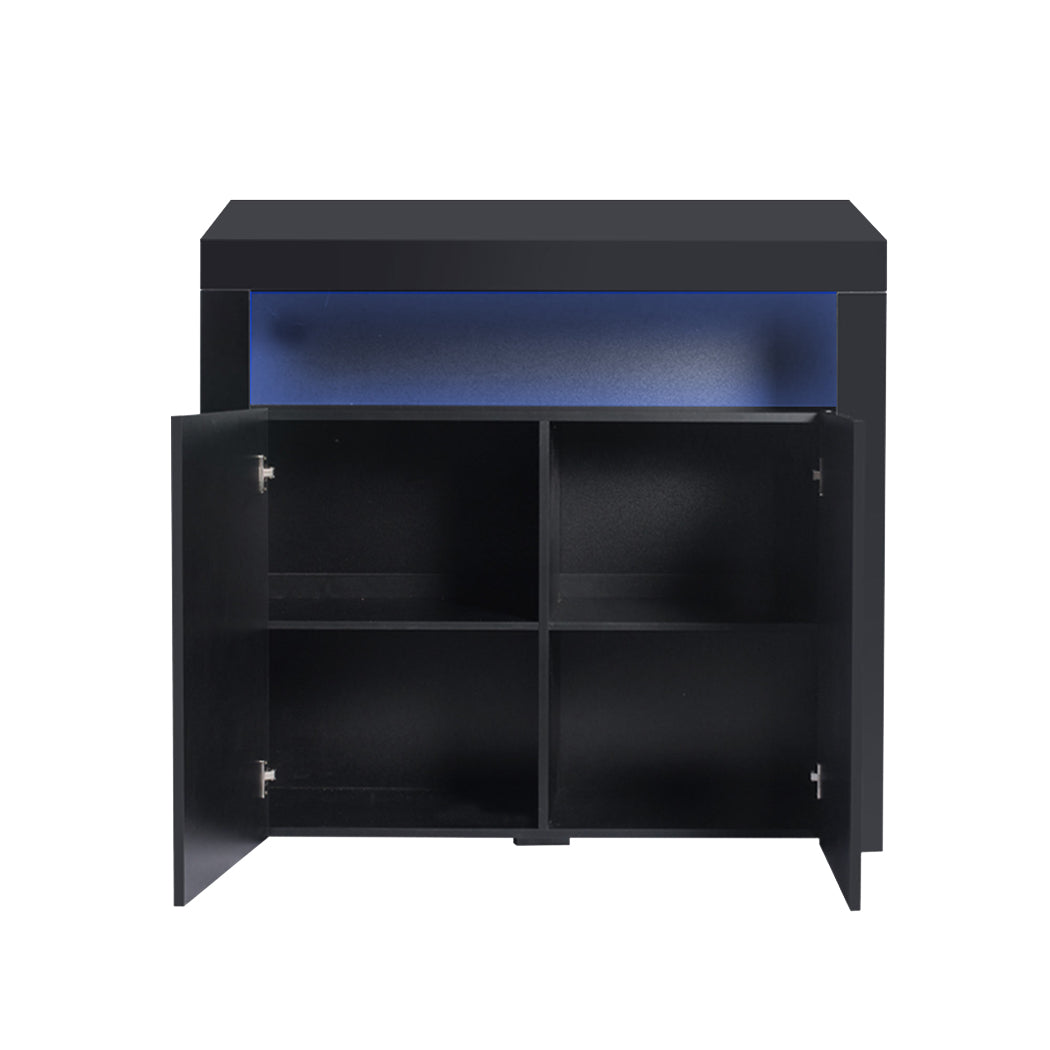 Levede Buffet Sideboard Storage Cabinet Modern High Gloss Furniture LED Black Deals499