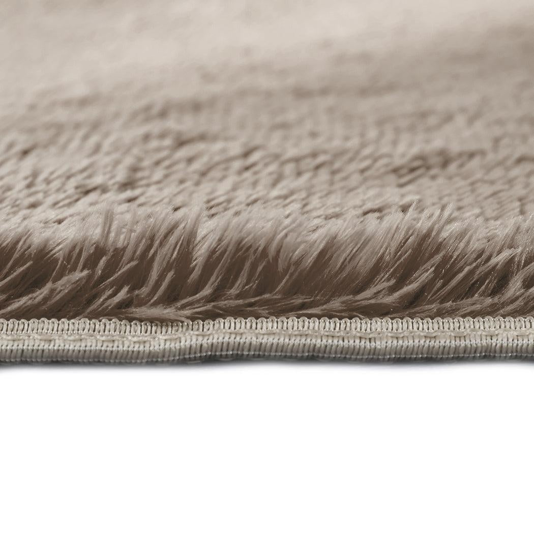 Designer Soft Shag Shaggy Floor Confetti Rug Carpet Home Decor 200x230cm Tan Deals499