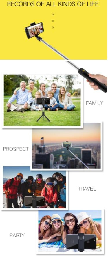 Bluetooth Selfie Stick Tripod Extendable Stick Phone Tripod With Detachable Remote Holder Deals499