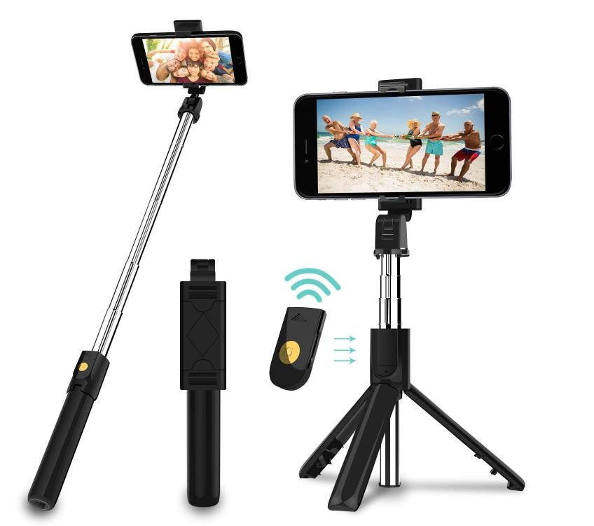 Bluetooth Selfie Stick Tripod Extendable Stick Phone Tripod With Detachable Remote Holder Deals499