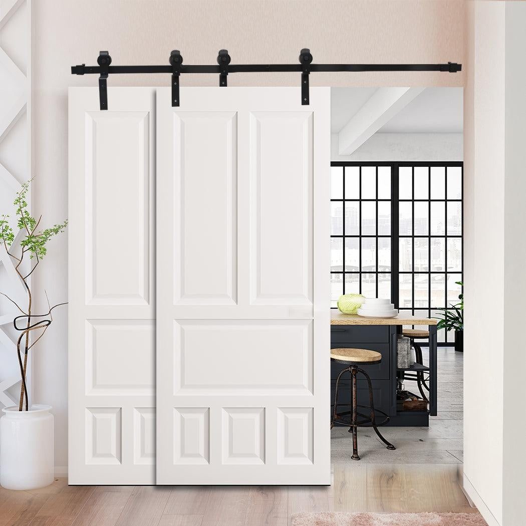 Sliding Barn Door Hardware Track Double Overlap Classic Kits 2.44M Deals499