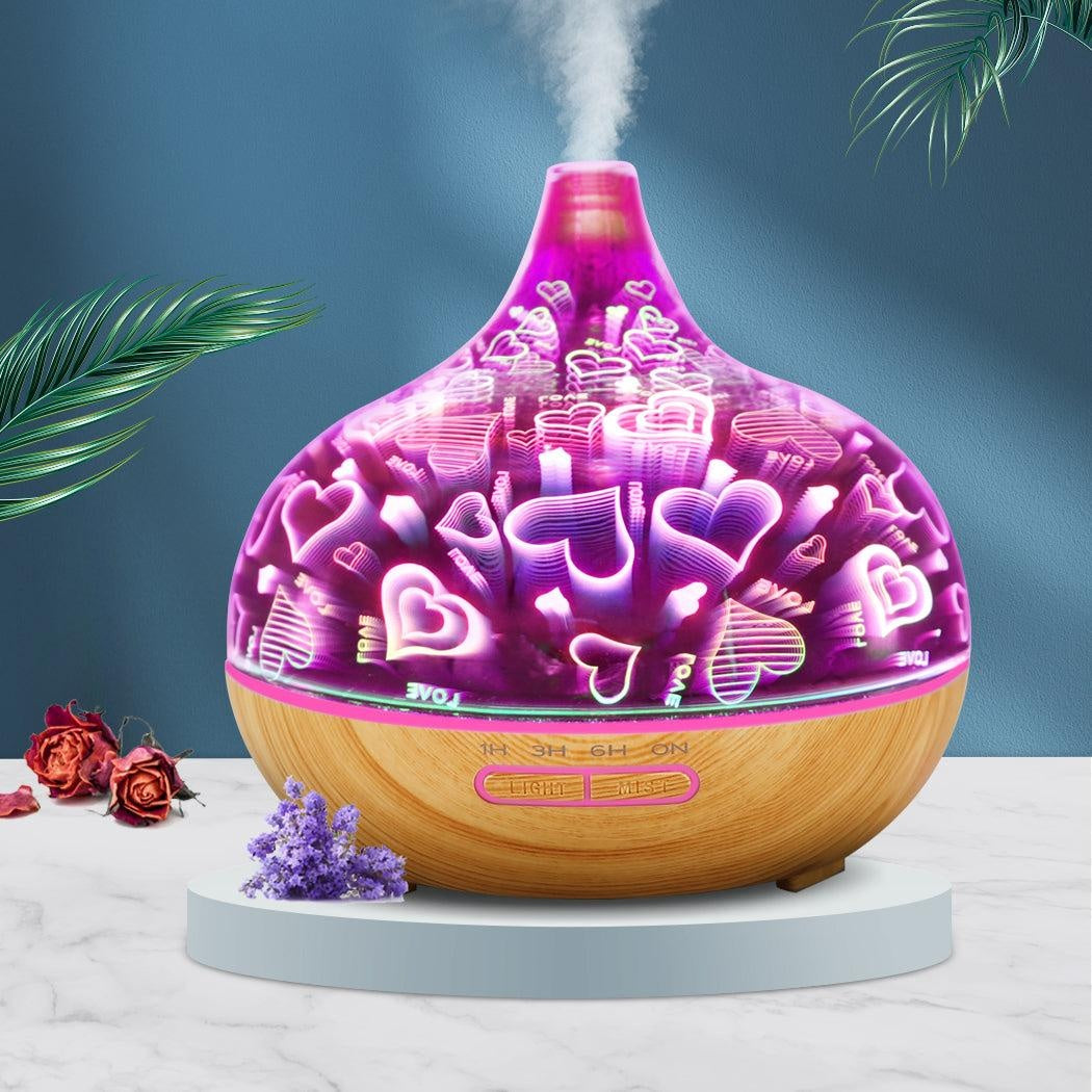 Aroma Diffuser Aromatherapy Ultrasonic Humidifier Essential Oil Purifier Heart Deals499