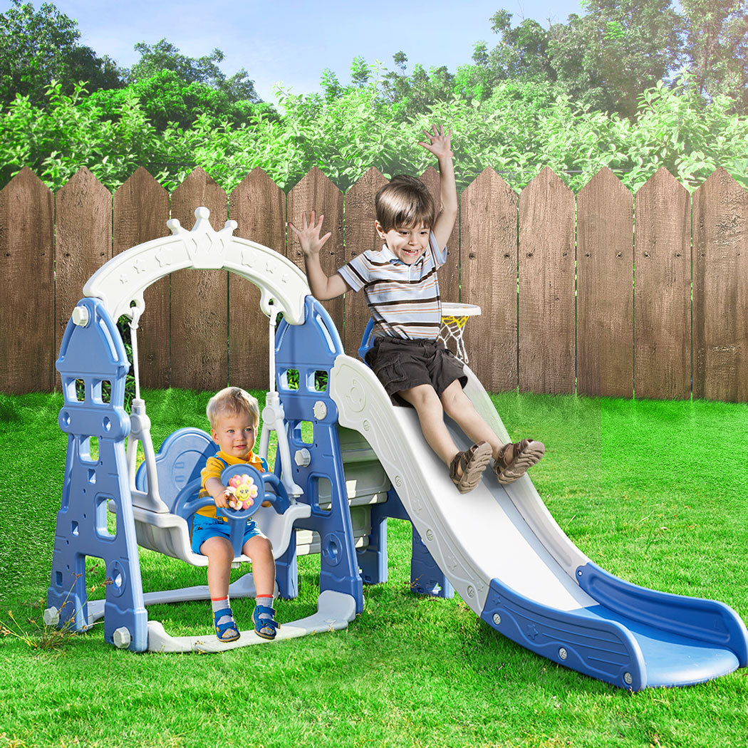 Kids Slide Swing Basketball Ring Hoop Activity Center Toddlers Play Set Outdoor Deals499