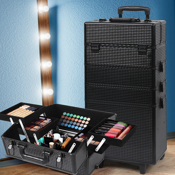 Makeup Case Professional Makeup Organiser 7 in 1 Trolley Black Deals499