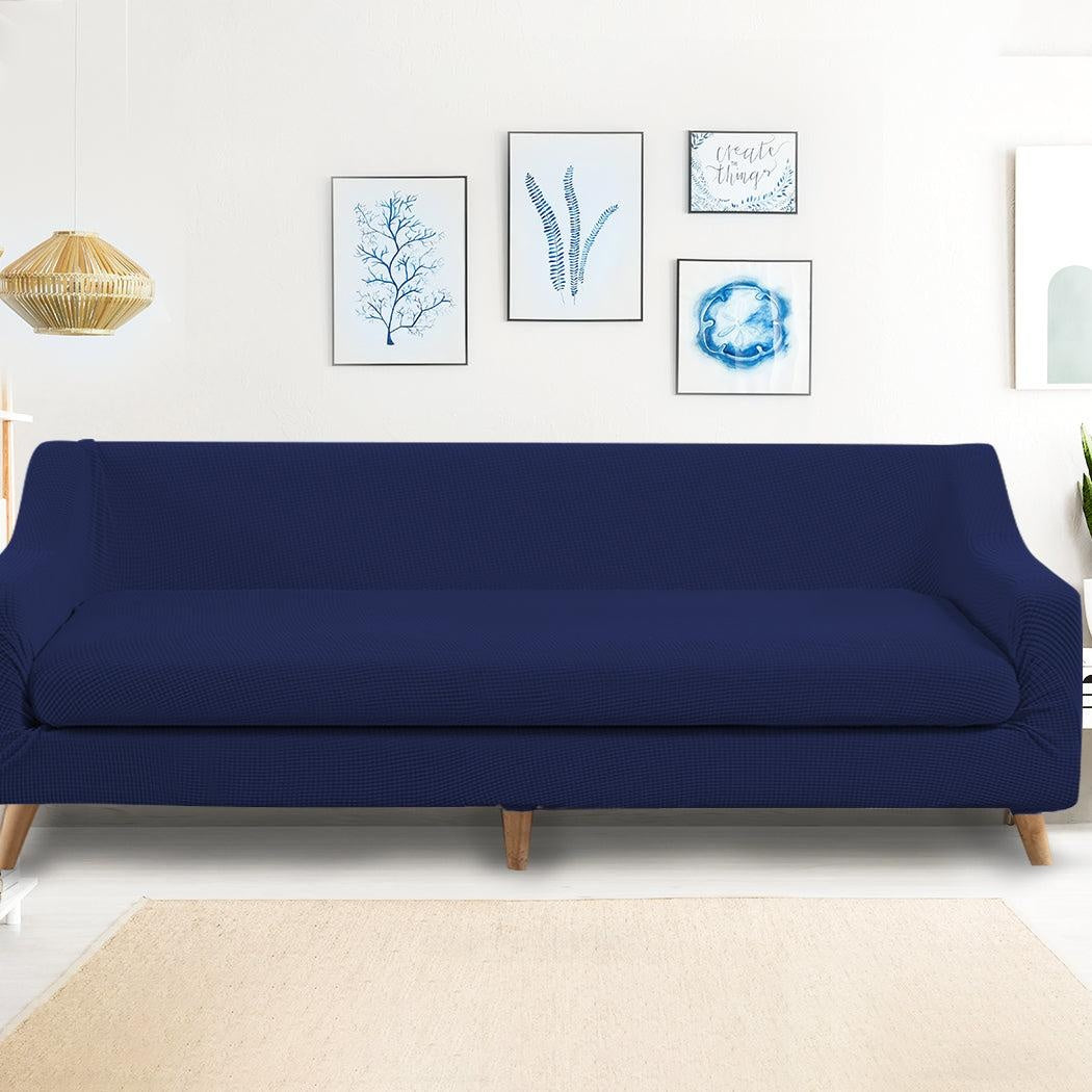 DreamZ Couch Sofa Seat Covers Stretch Protectors Slipcovers 4 Seater Navy Deals499