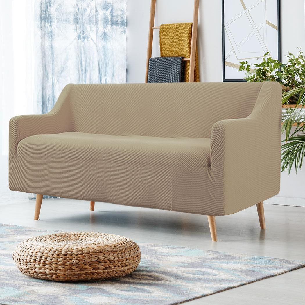 Couch Stretch Sofa Lounge Cover Protector Slipcover 3 Seater Sand Deals499