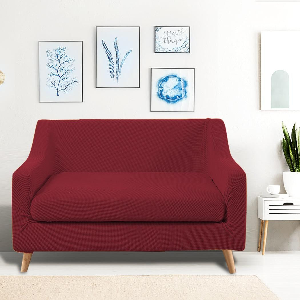 DreamZ Couch Sofa Seat Covers Stretch Protectors Slipcovers 2 Seater Wine Deals499