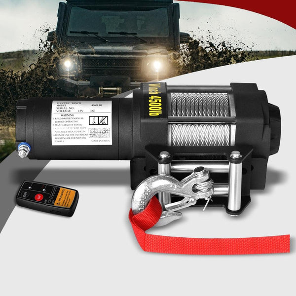 4500 LBS / 2041KGS Wireless Electric Winch 12V ATV 4WD Boat Steel Cable Remote Control Deals499