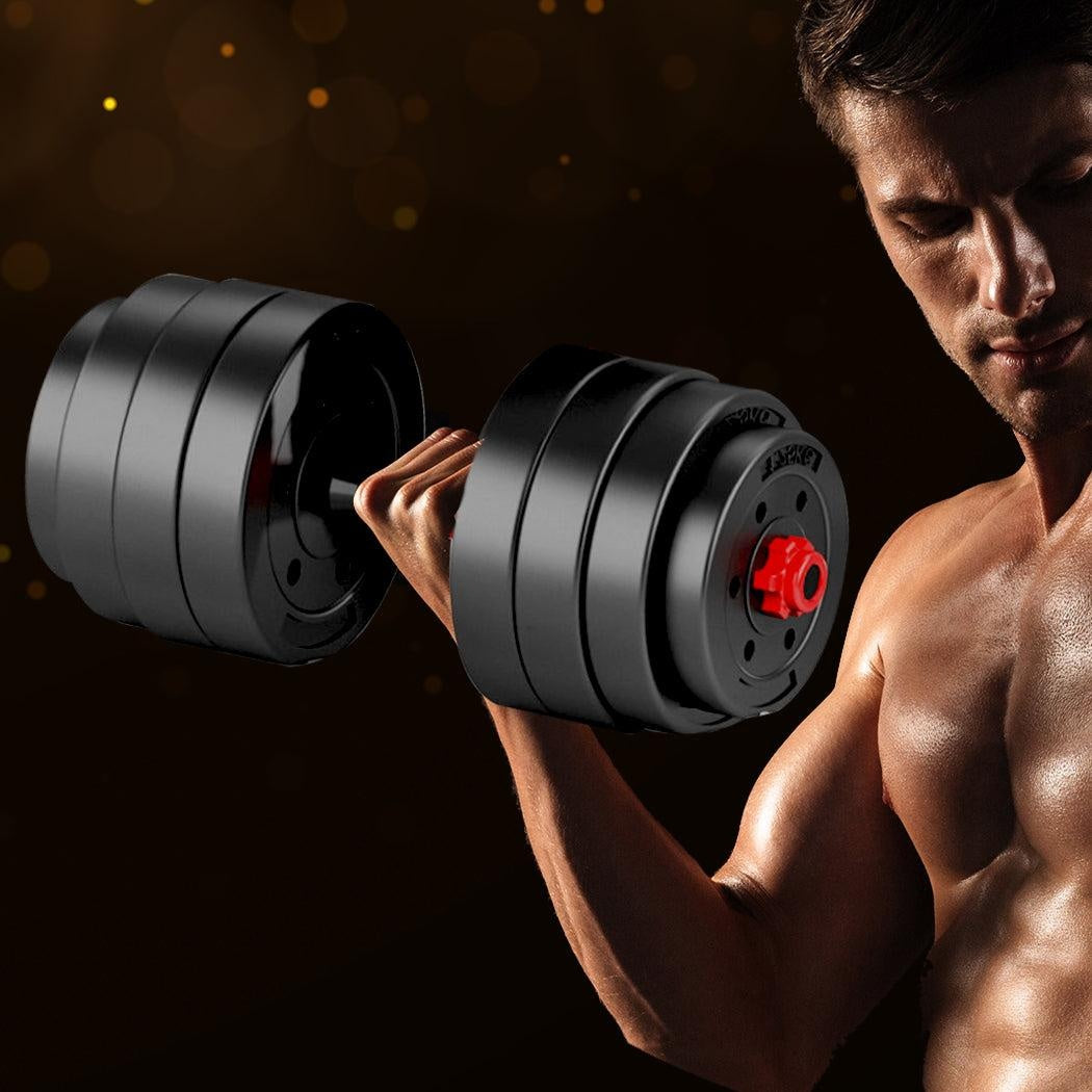 Dumbbells Barbell Weight Set 40KG Adjustable Rubber Home GYM Exercise Fitness Deals499