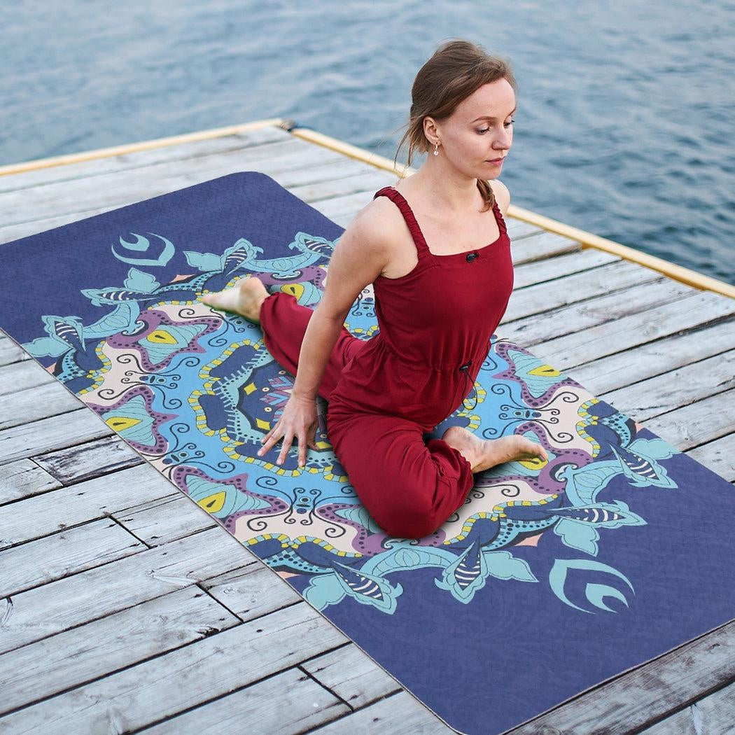 TPE Yoga Mat Dual Layer Non Slip Pad Eco Friendly Exercise Fitness Pilate Gym Type 2 Deals499