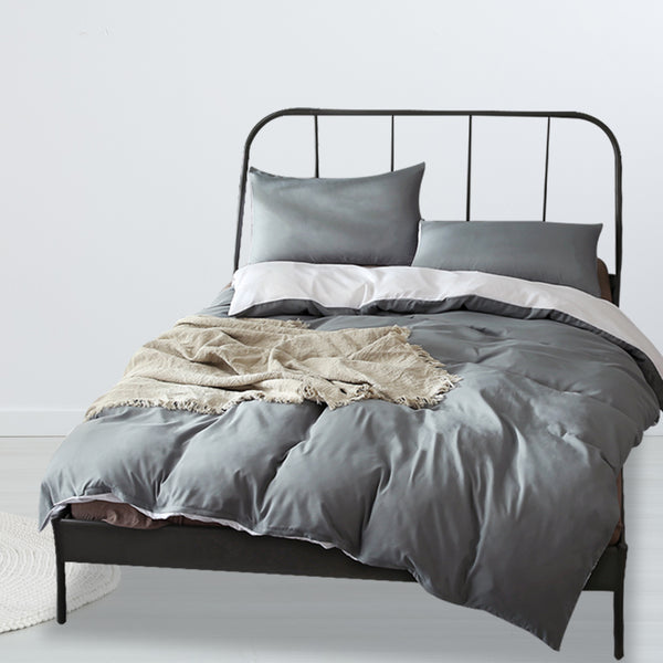 DreamZ 1000TC Microfibre Reversible Duvet Cover and Pillow Case Set Single Size DreamZ