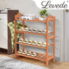Levede 4 Tiers Bamboo Shoe Rack Storage Organizer Wooden Shelf Stand Shelves Deals499