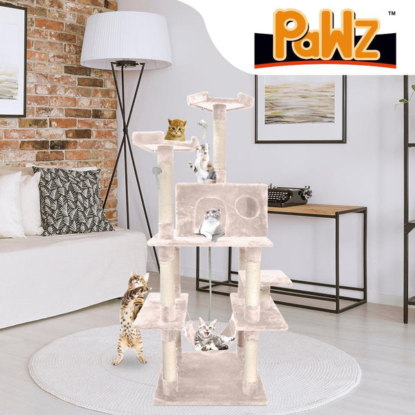 PaWz 1.83M Cat Scratching Post Tree Gym House Condo Furniture Scratcher Tower Cream Deals499