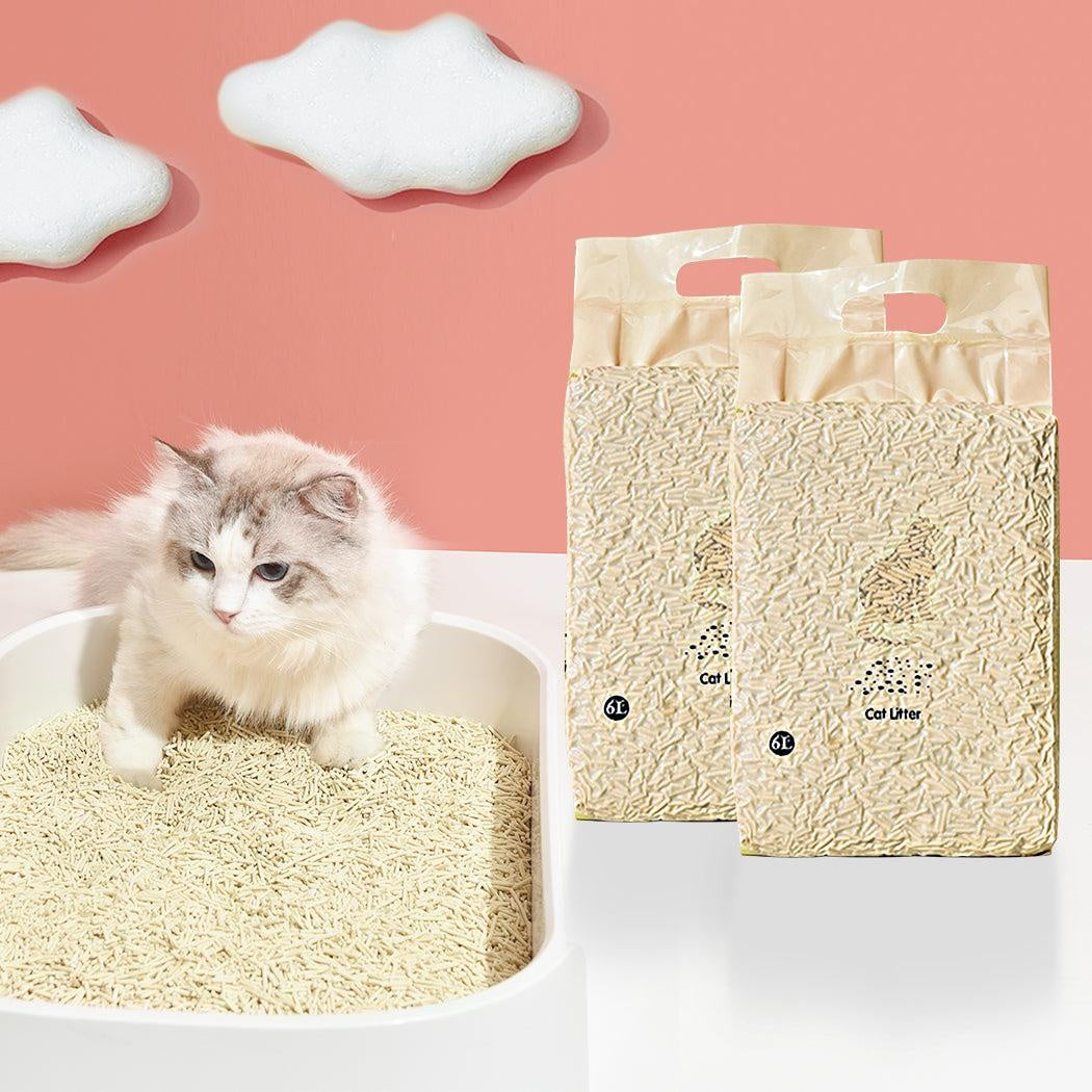 Tofu Cat Litter 6L Edible Crystals Flushable Pipers Sand Biodegradable Mint X2 Deals499