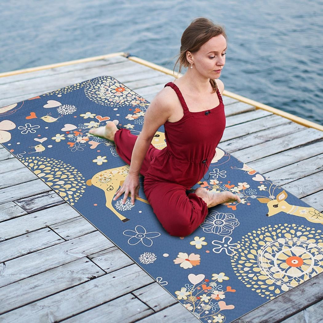 TPE Yoga Mat Dual Layer Non Slip Pad Eco Friendly Exercise Fitness Pilate Gym Type 3 Deals499