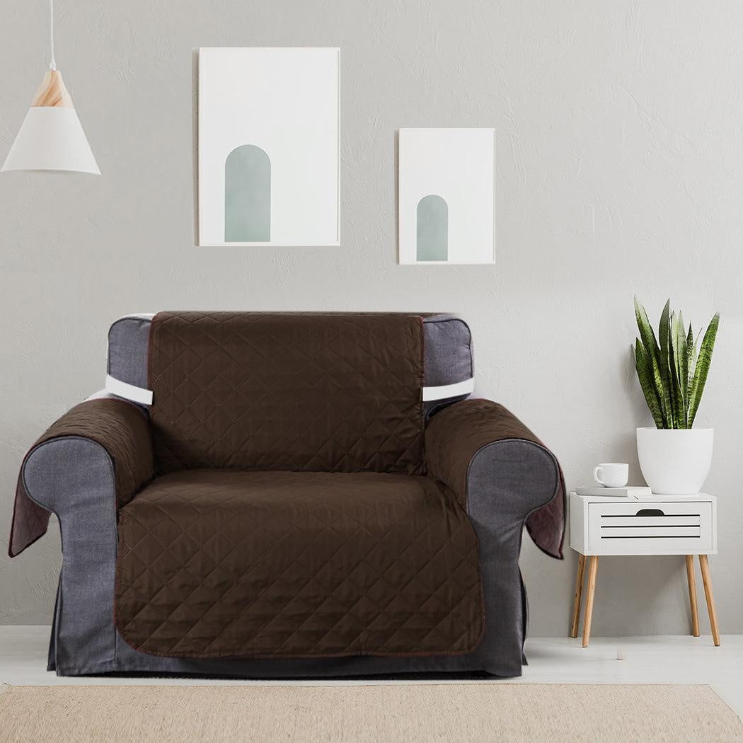 Sofa Cover Couch Lounge Protector Quilted Slipcovers Waterproof Coffee 173cm x 200cm Deals499