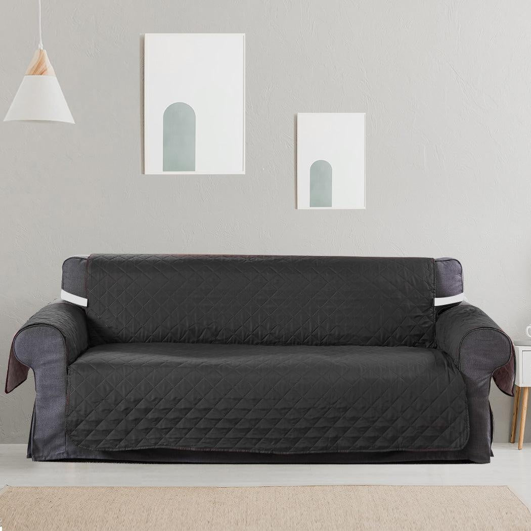 Sofa Cover Couch Lounge Protector Quilted Slipcovers Waterproof Grey 335cm x 218cm Deals499