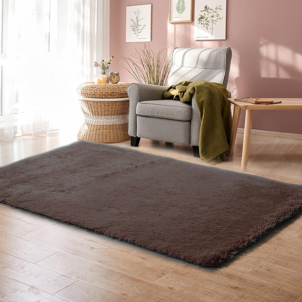Designer Soft Shag Shaggy Floor Confetti Rug Carpet Home Decor 160x230cm Coffee Deals499