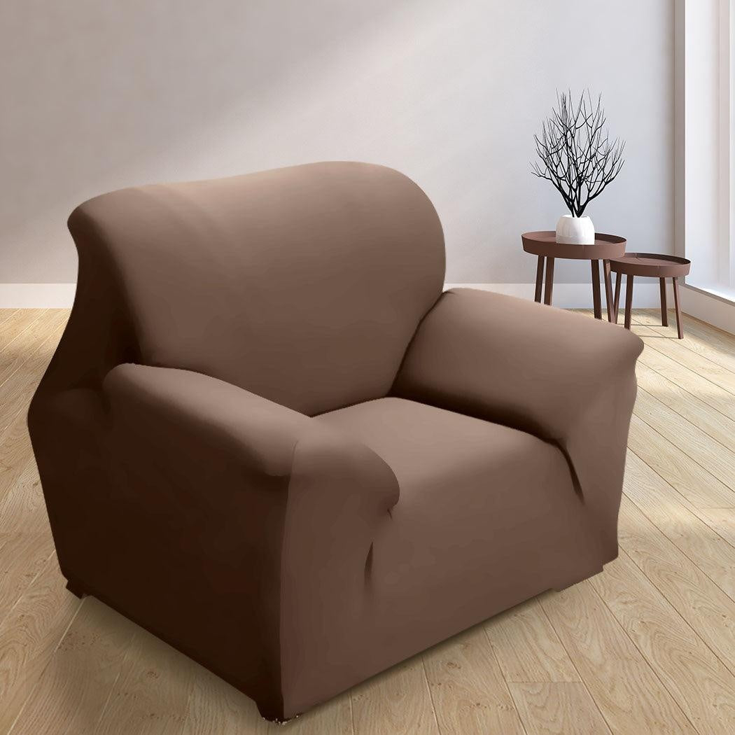Easy Fit Stretch Couch Sofa Slipcovers Protectors Covers 1 Seater Taupe Deals499