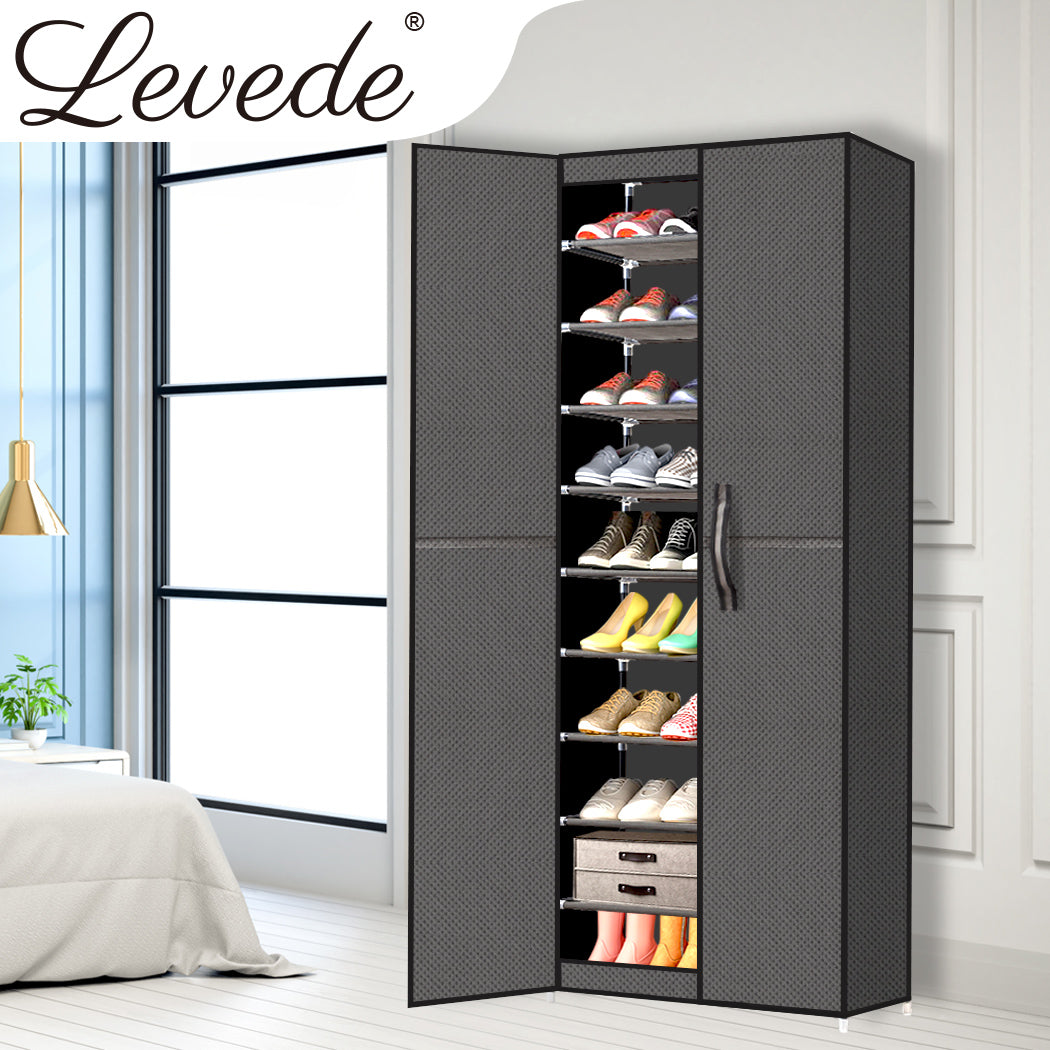 Levede 10 Tiers Shoe Rack Stackable Storage Holder Cabinet Wardrobe Organiser Deals499