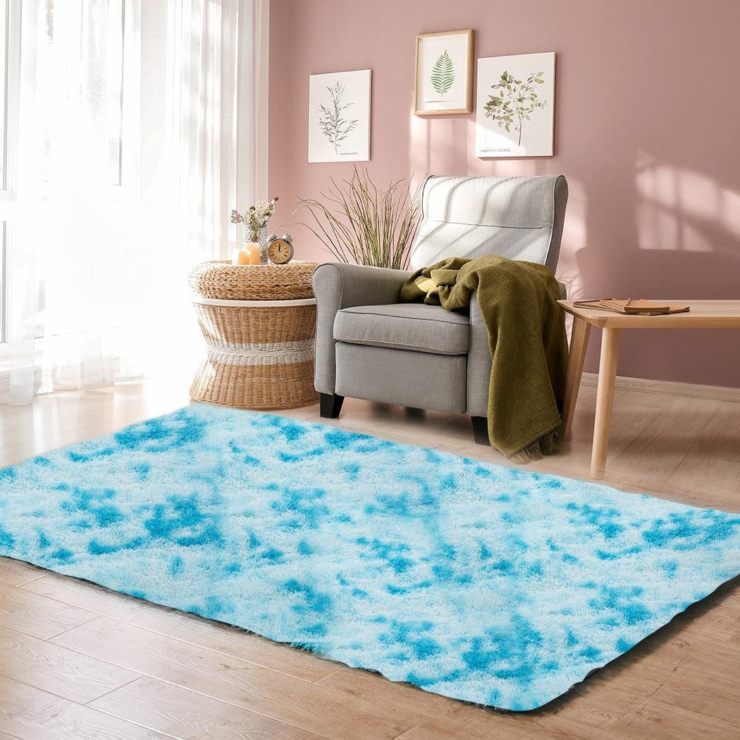 Floor Rug Shaggy Rugs Soft Large Carpet Area Tie-dyed Maldives 80x120cm Deals499