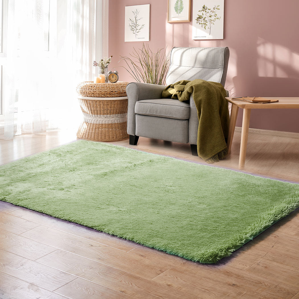 Designer Soft Shag Shaggy Floor Confetti Rug Carpet Home Decor 300x200cm Green Deals499