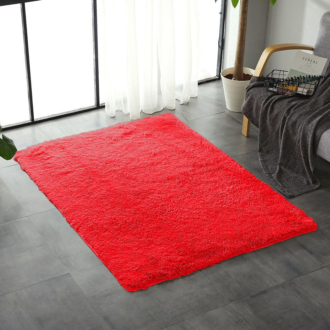 Designer Soft Shag Shaggy Floor Confetti Rug Carpet Home Decor 80x120cm Red Deals499