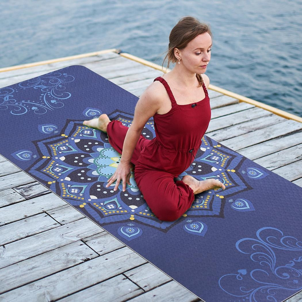 TPE Yoga Mat Dual Layer Non Slip Pad Eco Friendly Exercise Fitness Pilate Gym Type 1 Deals499