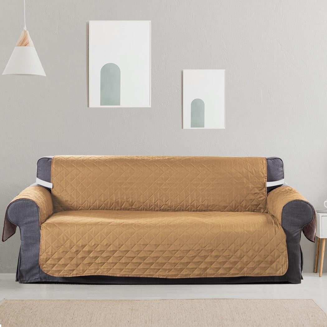 Sofa Cover Couch Lounge Protector Quilted Slipcovers Waterproof Ginger 335cm x 218cm Deals499