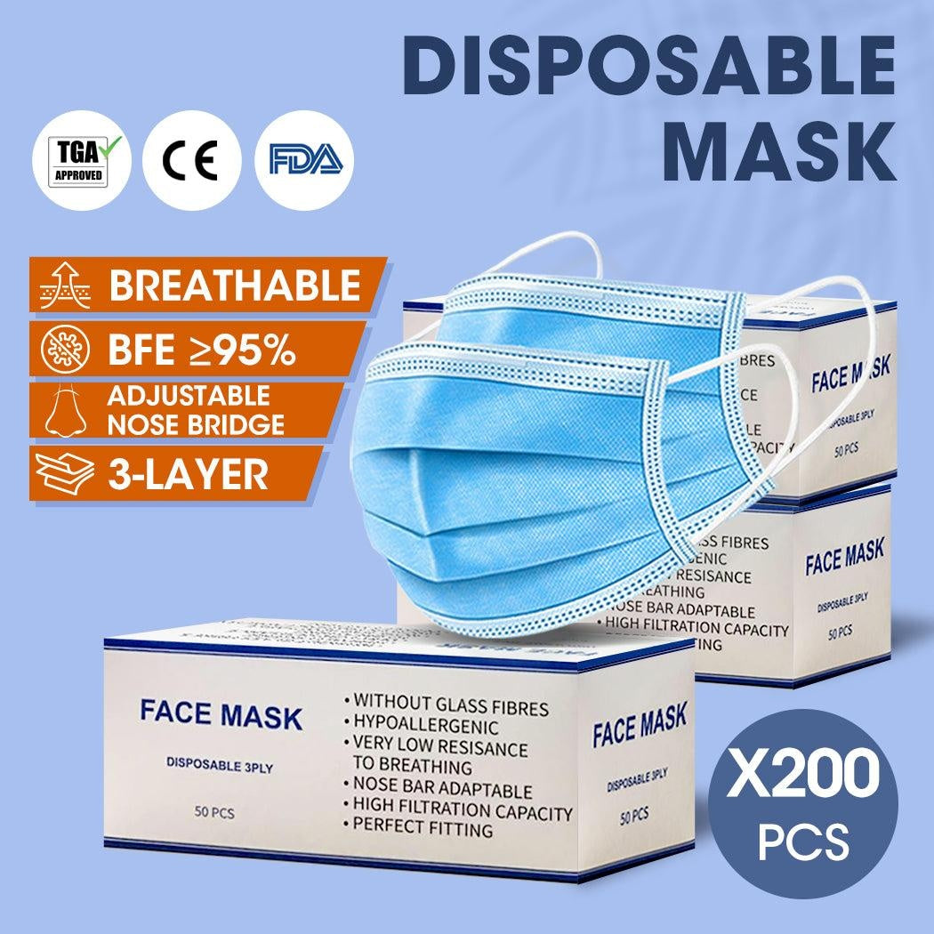 Face Mask Filter Disposable Masks Anti Dust PM2.5 Respirator Air Pollution x200 Deals499