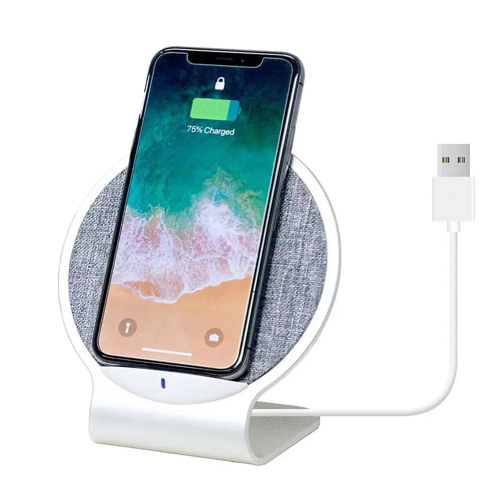 mbeat® Aurora 10W Dual Coil Aluminium Wireless Charging Stand - Allows Vertical and Horizontal Placement/Mobile Stand/Supports Quick Charge Input MBEAT