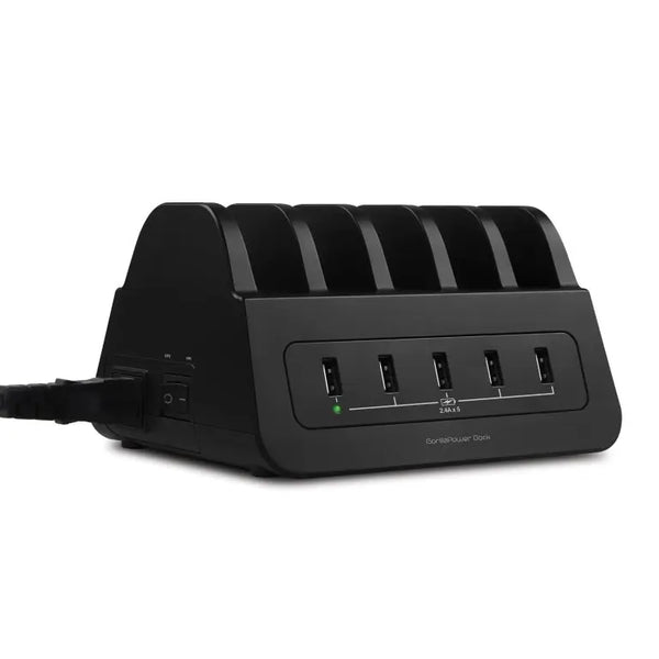 mbeat® Gorilla Power Dock 5-Port 60W USB Charging Dock with 2 AU Power Sockets - 5 Device Fast Charge Station/ iPhone/iPad/Andriod Smart Phone/Tablet MBEAT