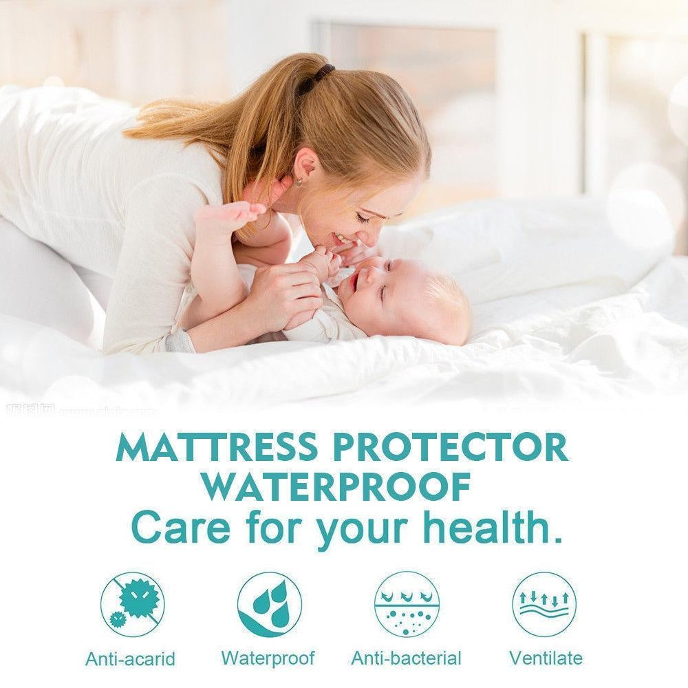 DreamZ Fitted Waterproof Mattress Protector with Bamboo Fibre Cover King Single Deals499