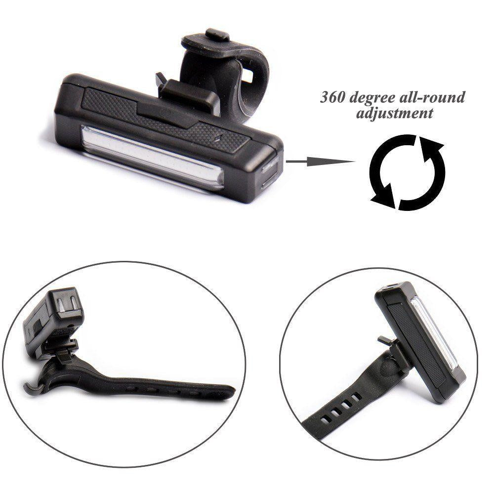 Set USB Rechargeable LED Bike Front Light headlight lamp Bar rear Tail Wide Beam Deals499