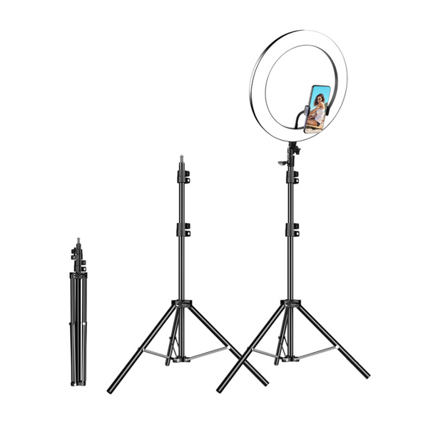 12 Inch Phone Selfie Ring Light with Stand Dimmable For Makeup Video Shooting Live LED Deals499