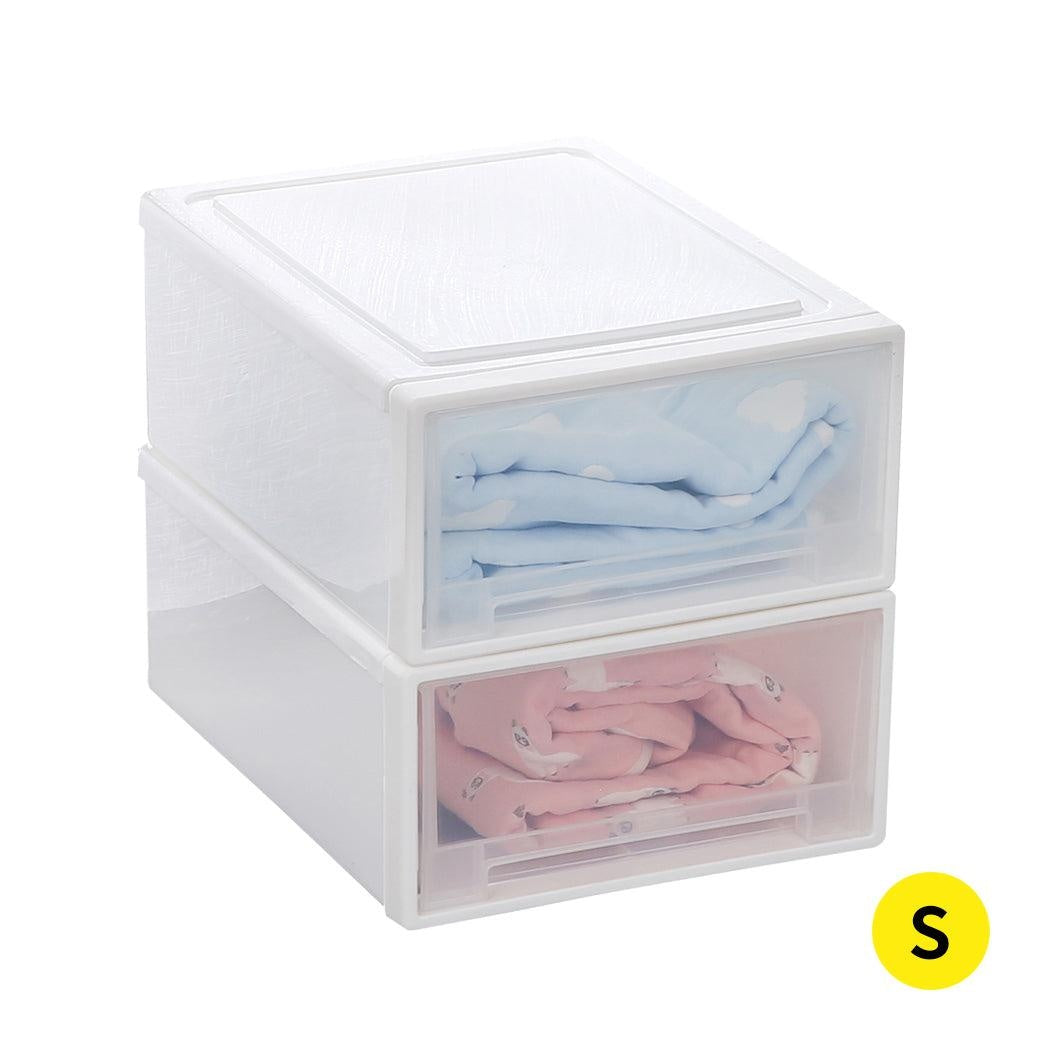Storage Drawers Set Cabinet Tool Organiser Box Drawer Plastic Stackable 2PK S Deals499