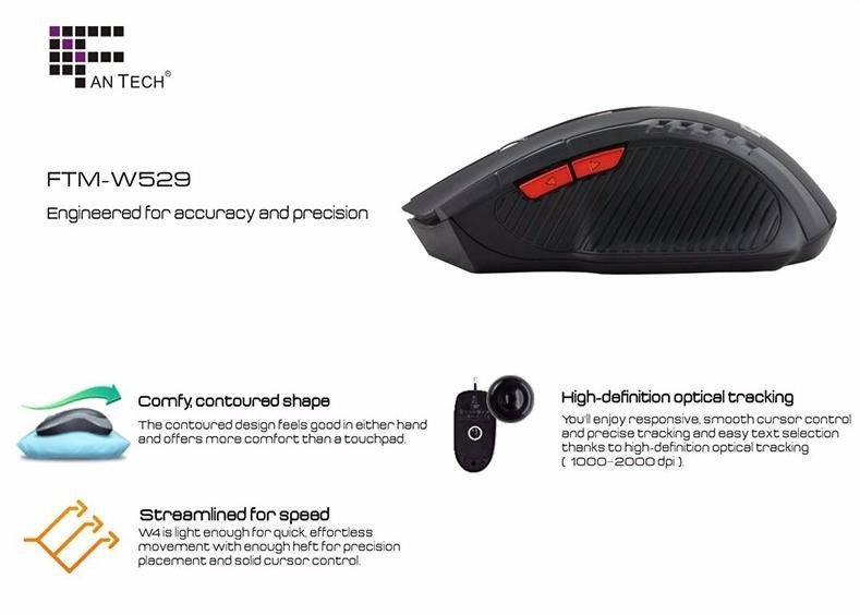 Fantech W4 Raigor Wireless Gaming Mouse Black Deals499