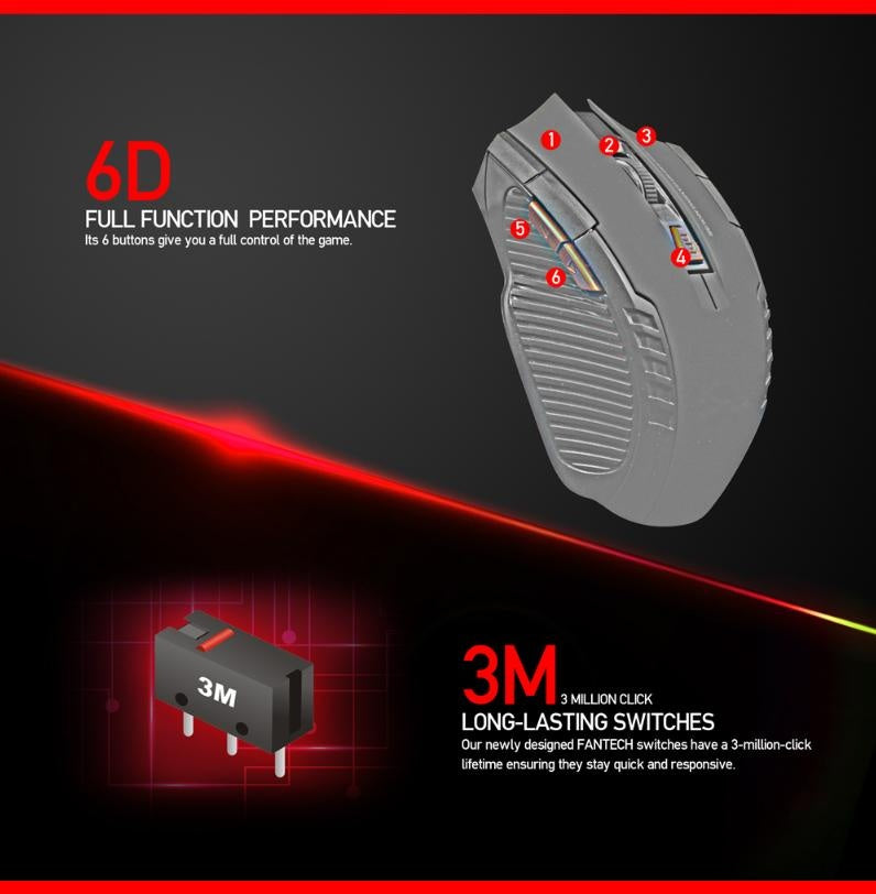 Fantech W4 Raigor Wireless Gaming Mouse Black Deals499