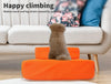 PaWz Pet Stairs Steps Ramp Portable Foldable Climbing Staircase Soft Dog Orange Deals499